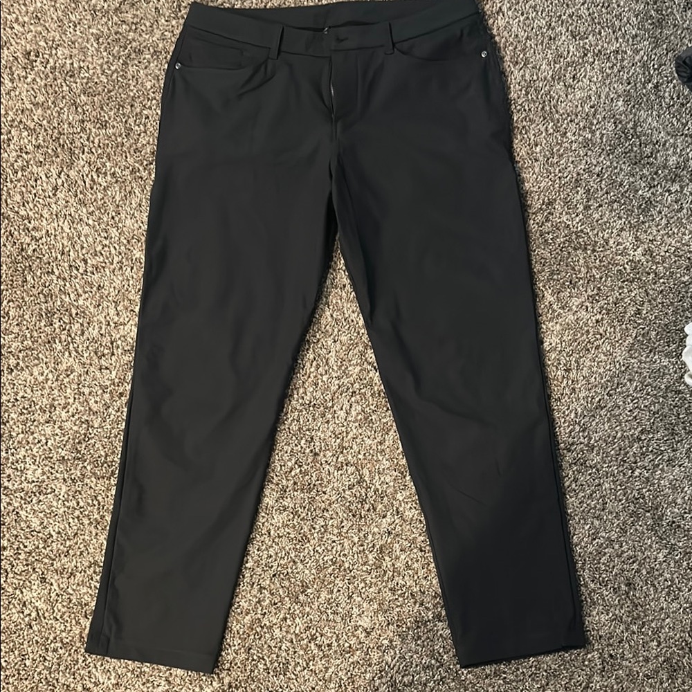 Black Straight-Leg Pants